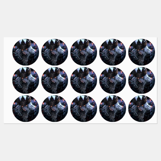 Étiquettes Imaginaire gothique foncé Anime (Feuille)