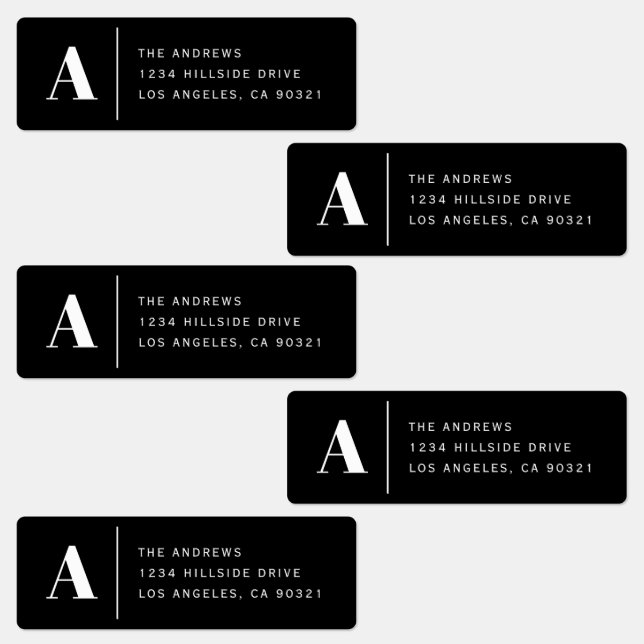 Étiquettes Imperméables avec Monogramme Moderne &  (Groupe)