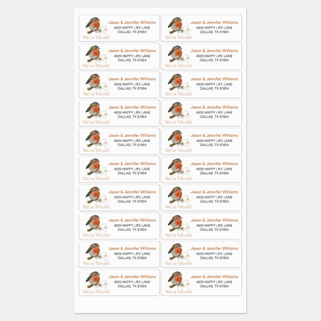 Étiquettes Imperméables de Changement d'Adresse "N (Feuille)
