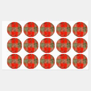 ÉTIQUETTES IMPERMÉABLES TARTAN ROUGE SCOTT