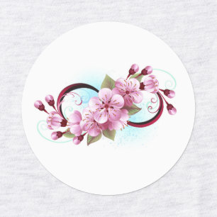 Étiquettes Infinité avec les fleurs Sakura