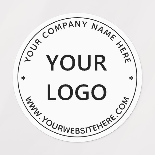 Étiquettes Informations sur le nom du logo d'entreprise perso (Design 1)
