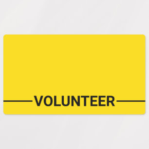 Étiquettes Insigne jaune de volontaire de blanc