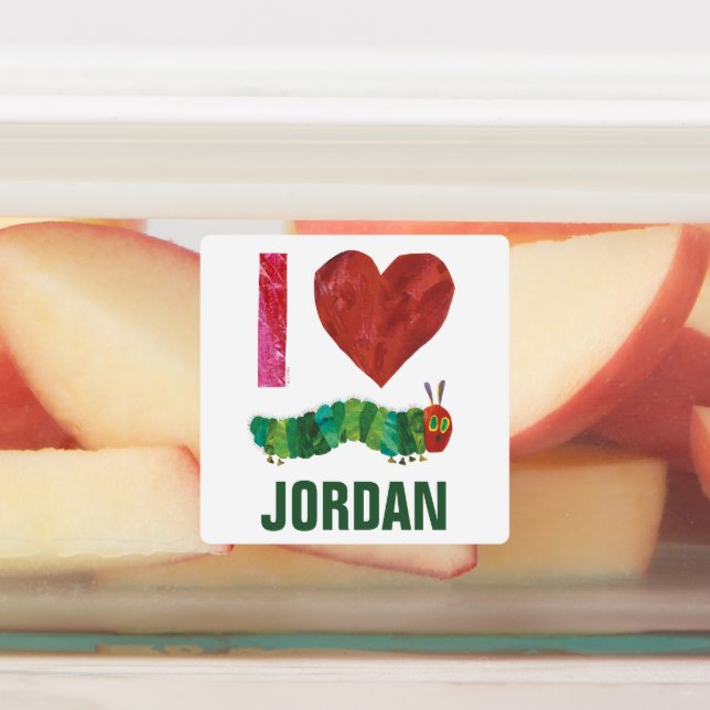 Étiquettes J'Aime La Caterpillar Très Affamée (Apposé)