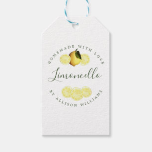 Étiquettes Jaunes de Cadeau de Limoncello Fait Mai