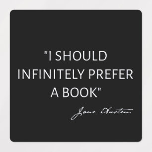 Étiquettes Je devrais infiniment préférer un livre - Jane Aus