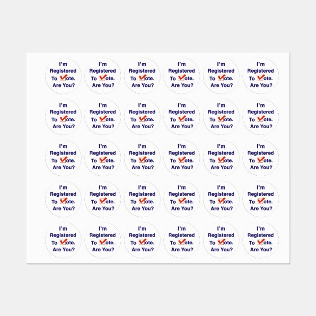 Étiquettes Je suis inscrit au vote 2026 (Feuille)