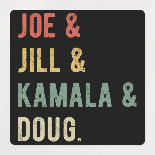 Étiquettes Joe & Jill & Kamala & Doug I (Design 1)