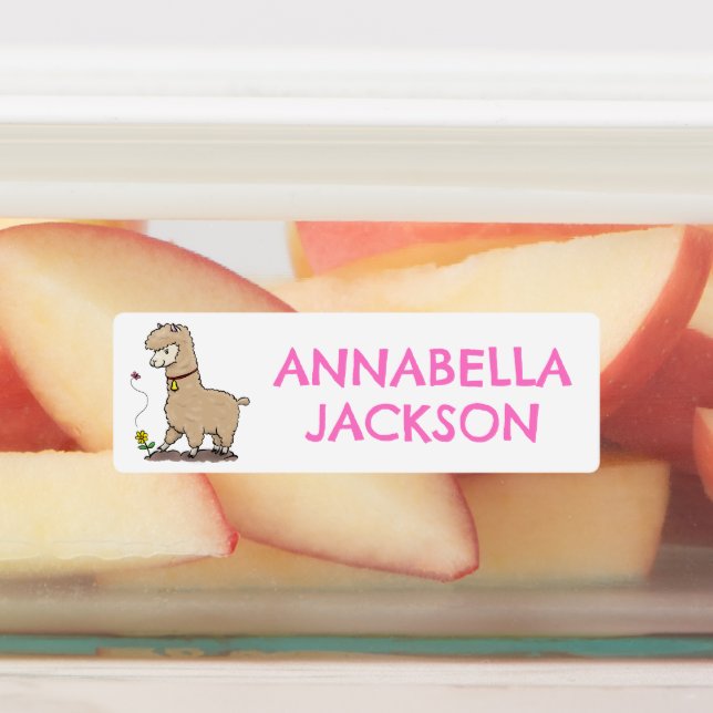Étiquettes Joli alpaga avec papillon personnalisé (Apposé)