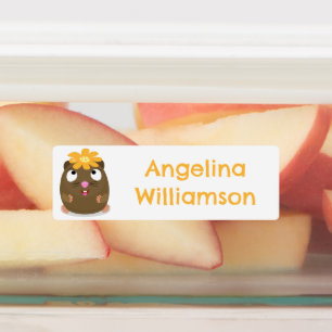 Étiquettes Joli dessin animé personnalisé de cobaye