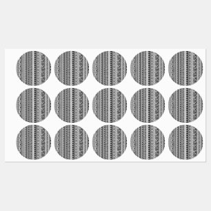 Étiquettes Joli noir blanc aztèque design motif