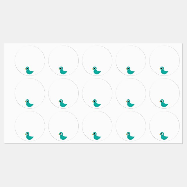 Étiquettes Joli oiseau bleu (Feuille)