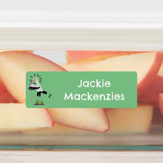 Étiquettes Joli oiseau secrétaire écrivain personnalisé de de (Apposé)