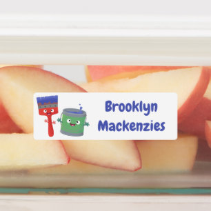 Étiquettes Joli pinceau et dessin animé personnalisé