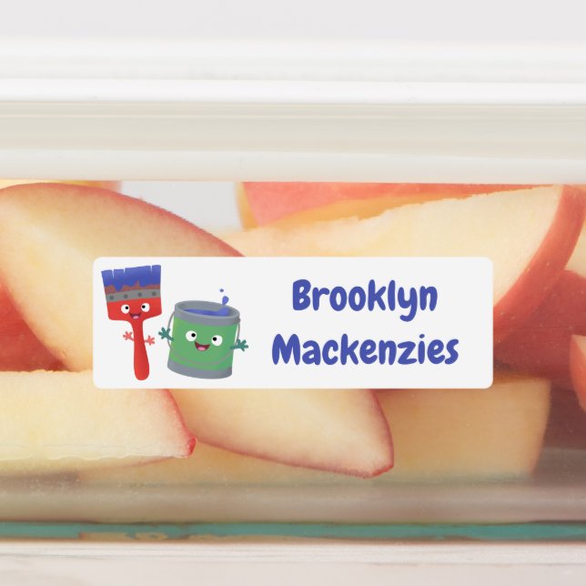 Étiquettes Joli pinceau et dessin animé personnalisé (Apposé)