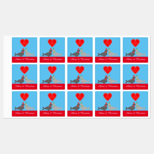 Étiquettes Joli Seals de baiser de Noël personnalisés (Feuille)