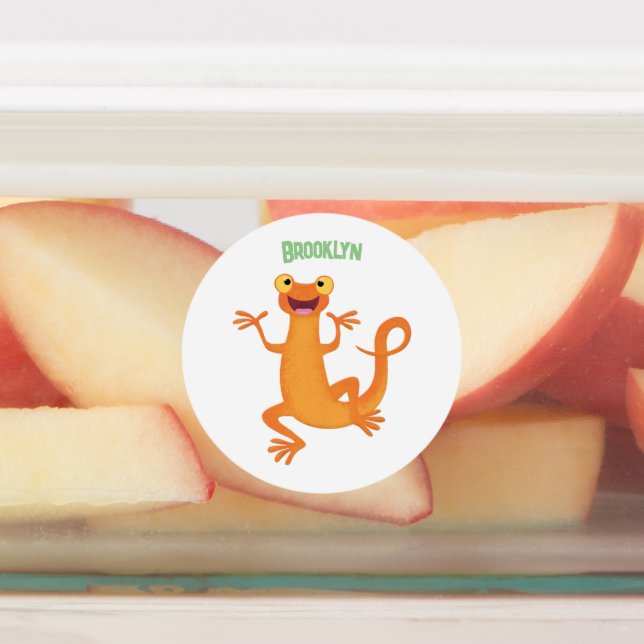 Étiquettes Joli triton orangé joyeux (Apposé)