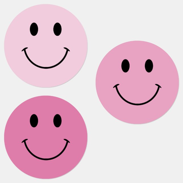Étiquettes Joli visage rose et noir (Groupe)