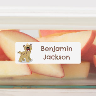 Étiquettes Jolie hyena rire dessin animé personnalisé