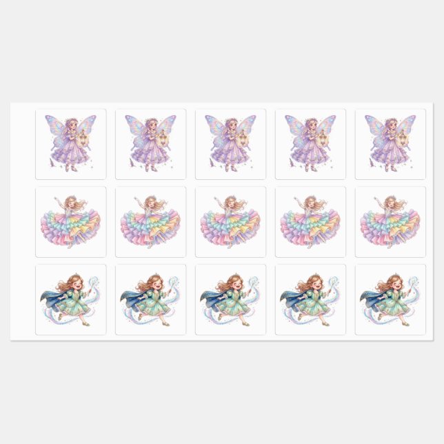Étiquettes Jolie Princesse (Feuille)