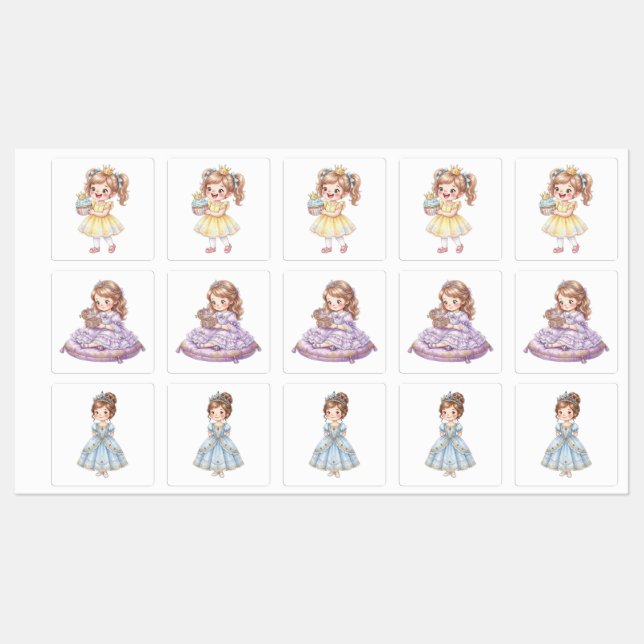 Étiquettes Jolie Princesse (Feuille)