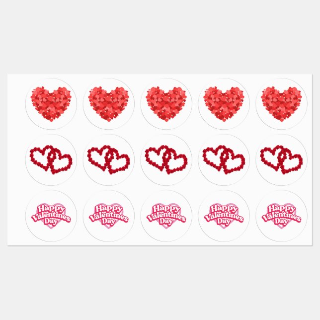 Étiquettes Jour de la Saint Valentin (Feuille)