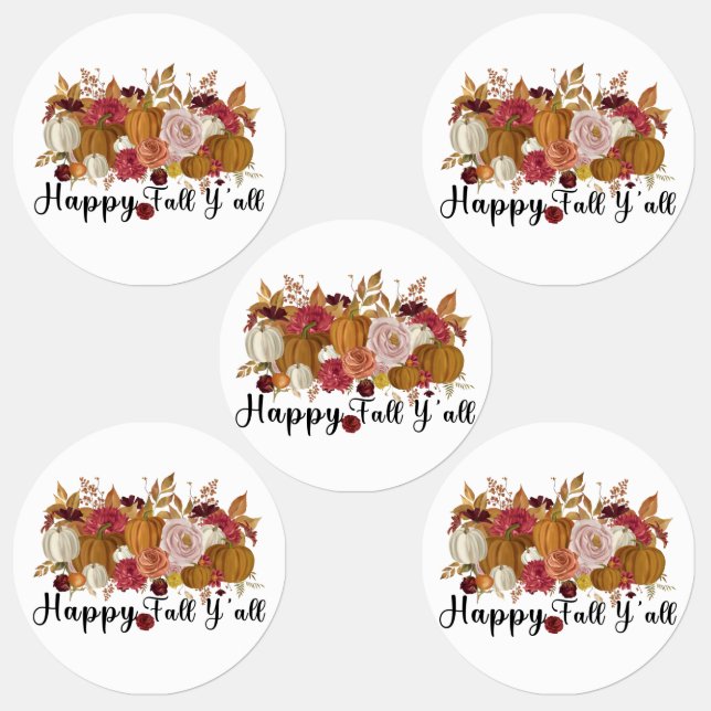Étiquettes Joyeux automne Y'all (Groupe)