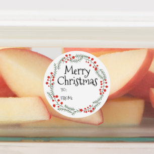 Étiquettes Joyeux Noël à partir d'un cadre rustique en couron