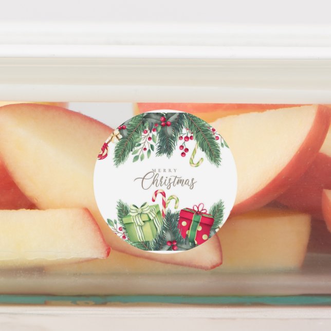 Étiquettes Joyeux Noël Festif vacances Conception cadeau (Apposé)