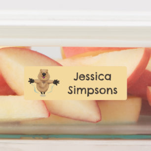 Étiquettes Joyeux saut de caricature quokka personnalisée