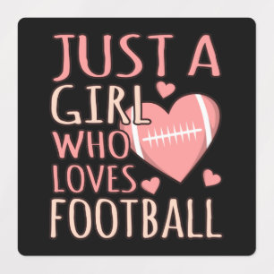 Étiquettes Just A Girl Who Loves Football Player Coach Game