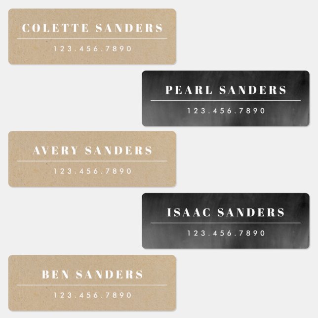 Étiquettes Kraft & Chalkboard Neutre étanche Nom (Groupe)