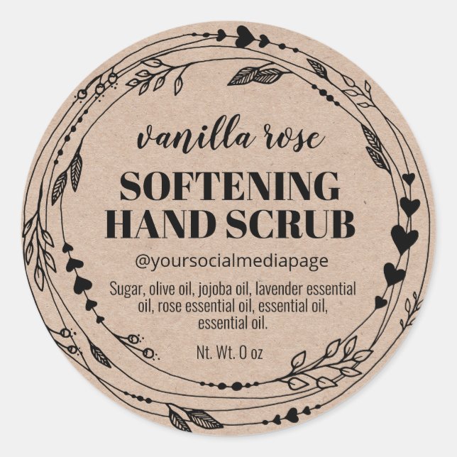 Étiquettes Kraft Scrub (Devant)