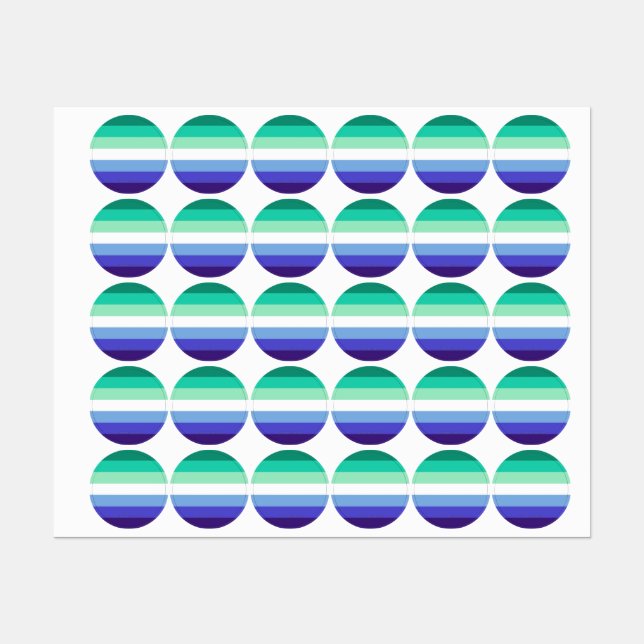 Étiquettes La palette de drapeau des hommes gays trans-inclus (Feuille)