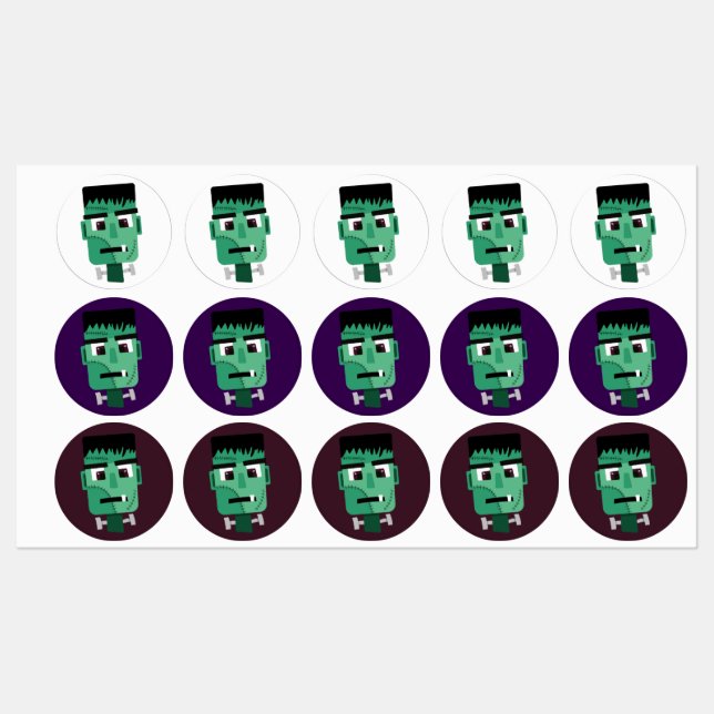 Étiquettes La tête du monstre Frankenstein (Feuille)