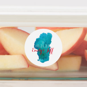 Étiquettes Lac Tahoe Aquarelle Mariage Favoriser les Étiquett