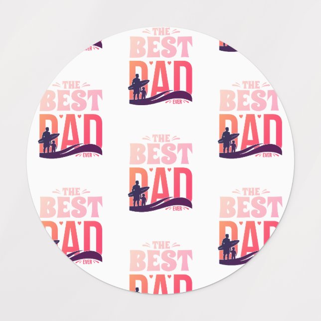 Étiquettes Le Meilleur Papa du Monde (Design 1)