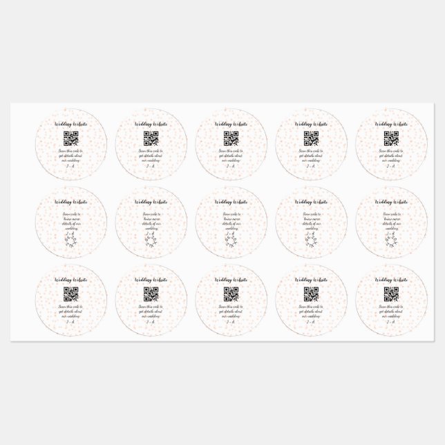 Étiquettes Le site web mariage scanner code QR pour les détai (Feuille)