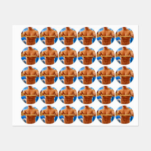 Étiquettes Le torse nu musclé de l'homme de SlipperyJoe's abs