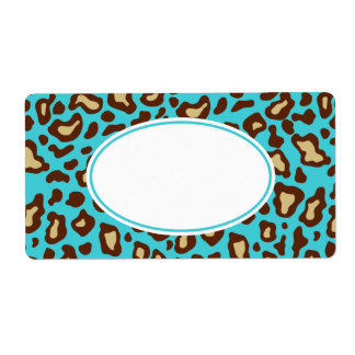 Étiquettes Léopard Turquoise