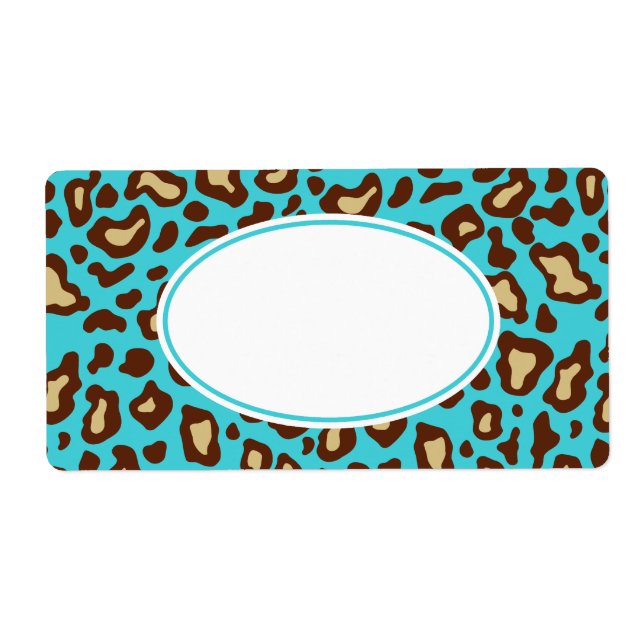 Étiquettes Léopard Turquoise (Devant)