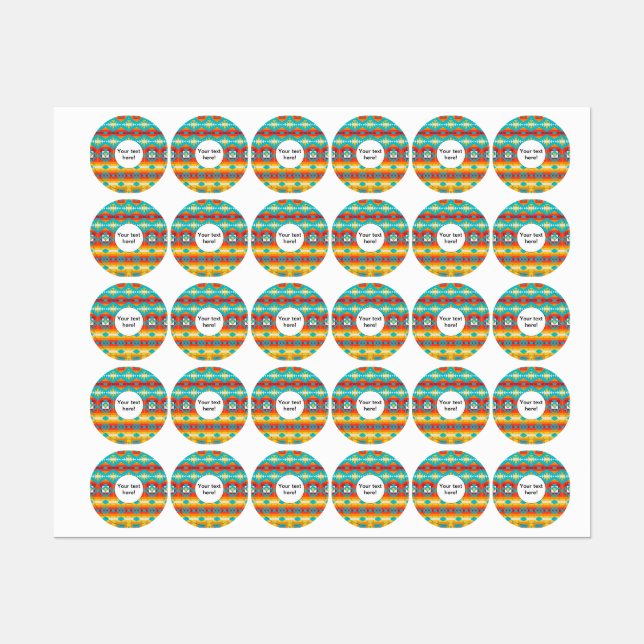 Étiquettes Lignes de formes tribales (Feuille)