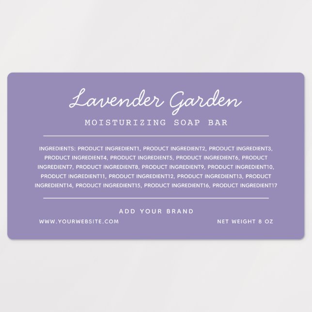 Étiquettes Lignes de script couleur personnalisées Ingrédient (Design 1)