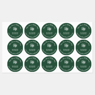 Étiquettes Logo de boutique de fleuriste vert élégant - Conta