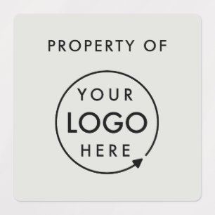 Étiquettes Logo de propriété de l'entreprise   Silver Grey Bu