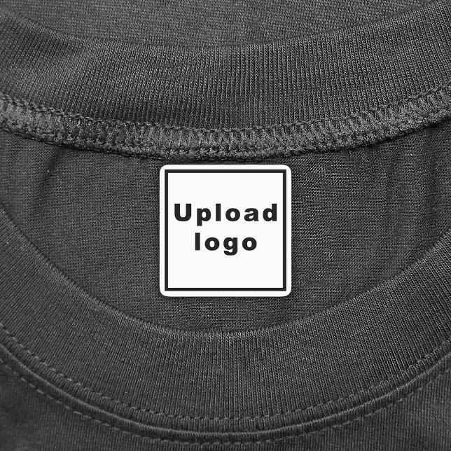 Étiquettes Logo d'entreprise sur Carré blanc en fer sur Étiqu (White square iron on label with your business logo)