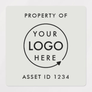 Étiquettes Logo d'ID d'actif   Silver Grey Propriété de