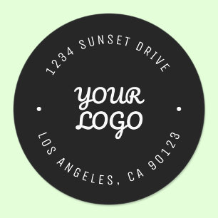 Étiquettes Logo et adresse imperméable noir (ou autre texte)