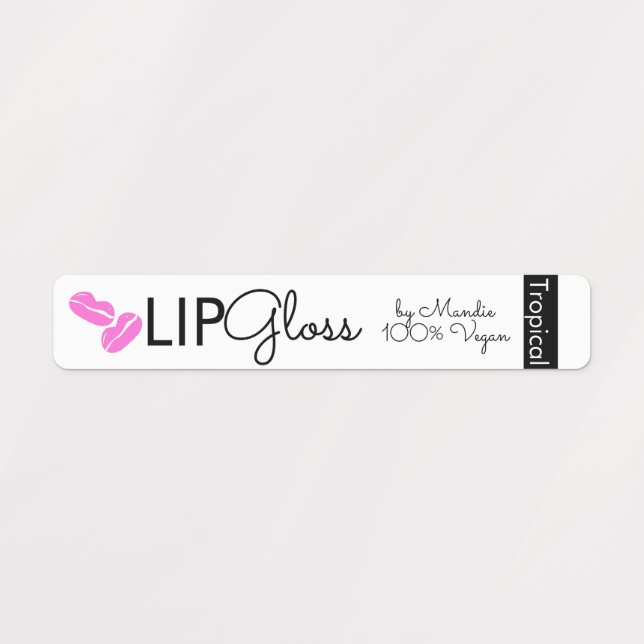 Étiquettes Logo Moderne Lip Gloss Lips Branding Emballage (Design 1)