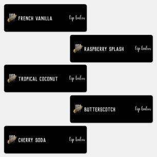 Étiquettes Logo Noir Moderne Lipstick produit brillant